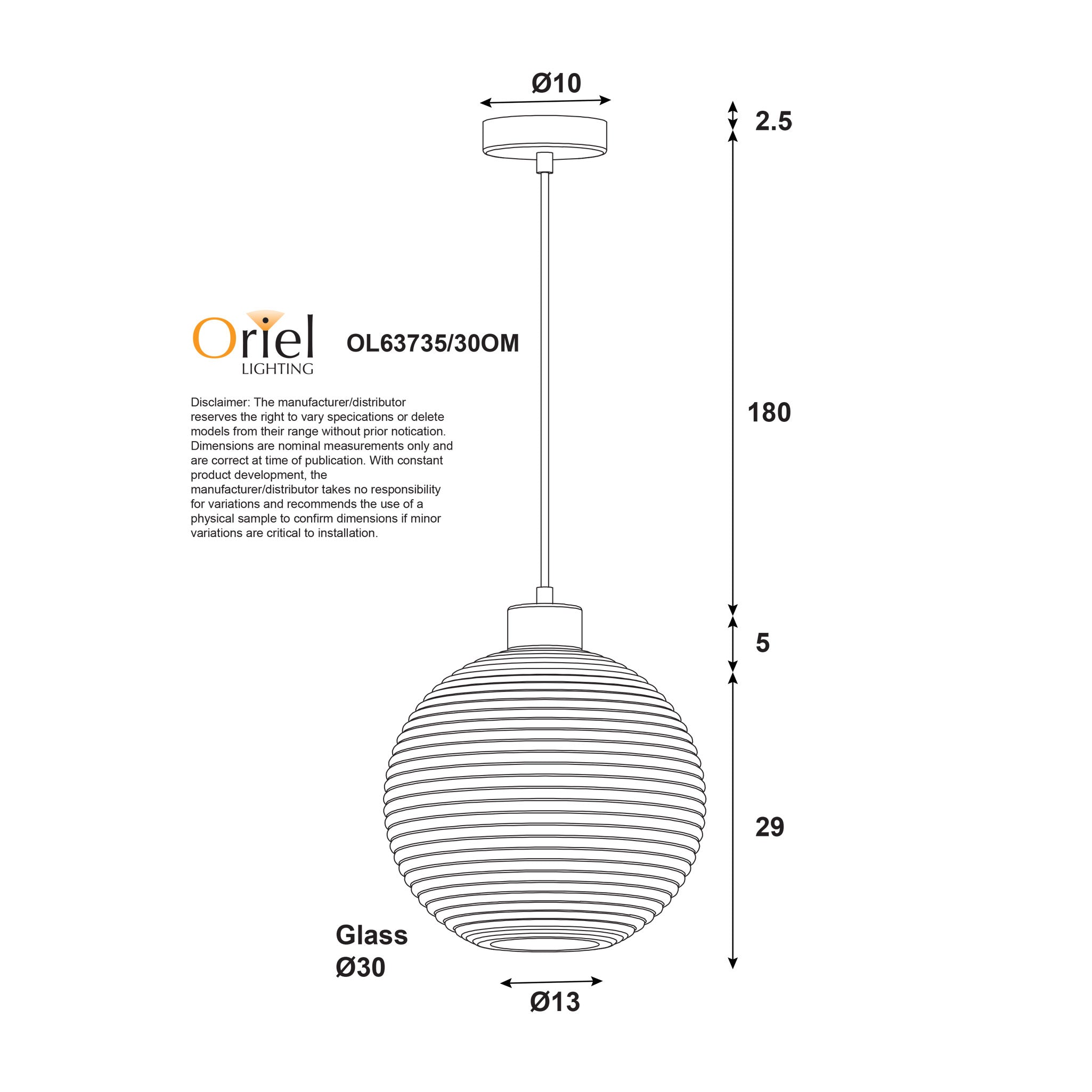 TWILLO.30 - Ribbed Opal Glass Pendant with Real Wood Accents
