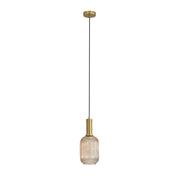 LUXE.130 AMBER - Ribbed Glass Pendant