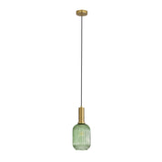 LUXE.130 GREEN - Ribbed Glass Pendant