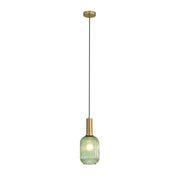 LUXE.130 GREEN - Ribbed Glass Pendant