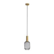 LUXE.130 SMOKE - Ribbed Glass Pendant