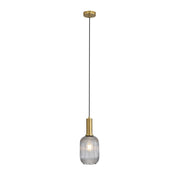 LUXE.130 SMOKE - Ribbed Glass Pendant