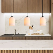 ARLEY PENDANT BLACK - Ribbed Glass Pendant