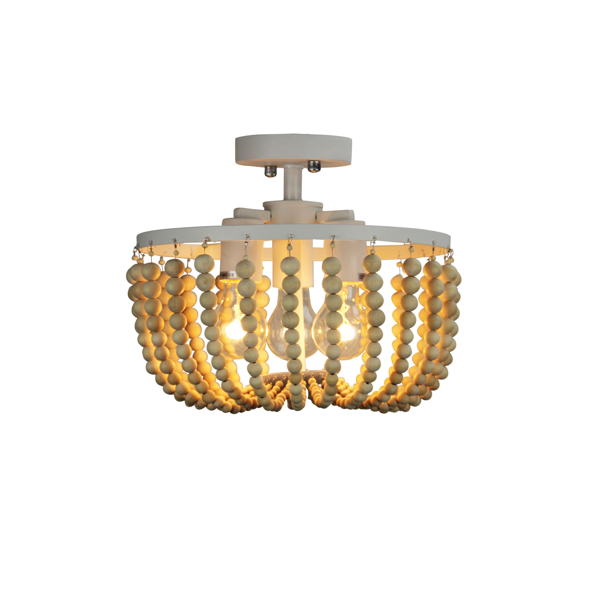Cascara CTC - Natural Wooden Beaded Ceiling Light