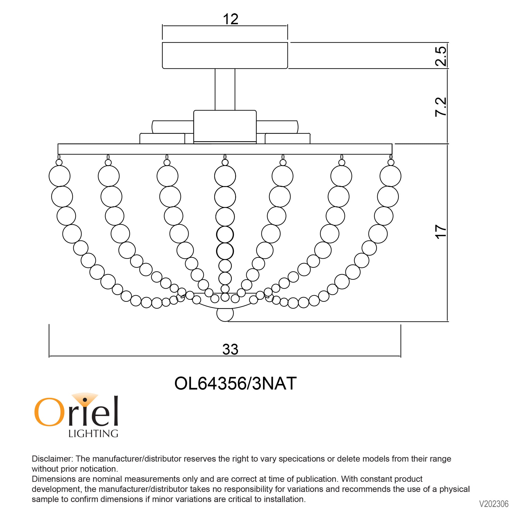 Cascara CTC - Natural Wooden Beaded Ceiling Light