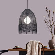 SERANG 35 SHADE - Black Cane Pendant Shade Only