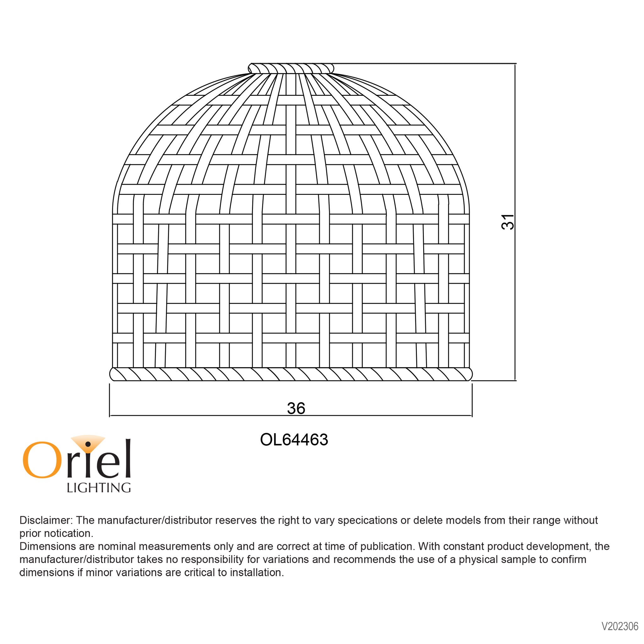 BATUR SHADE - Hand Woven Cane Shade Only