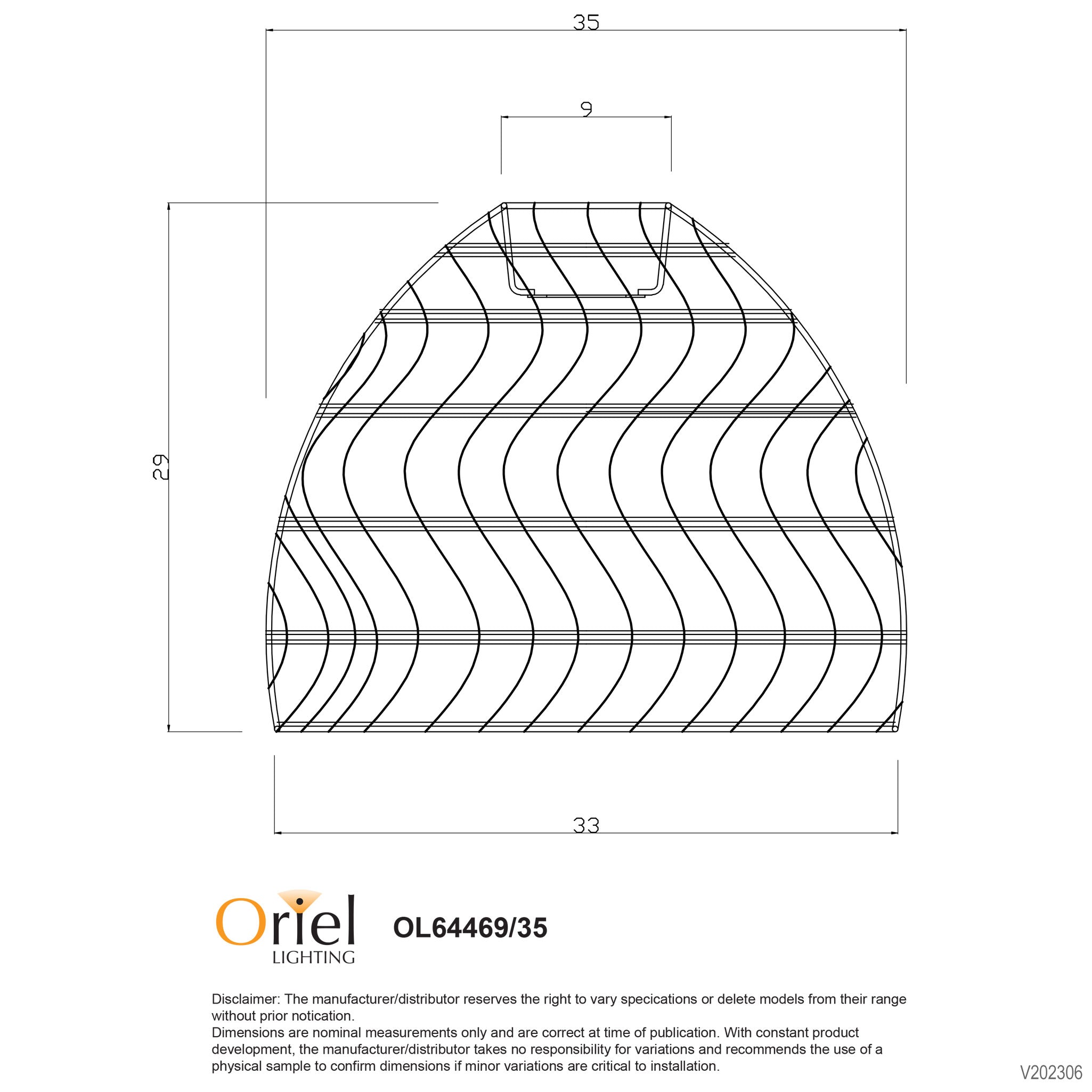 METTE 35 SHADE - Natural Cane Woven Rattan Shade Only