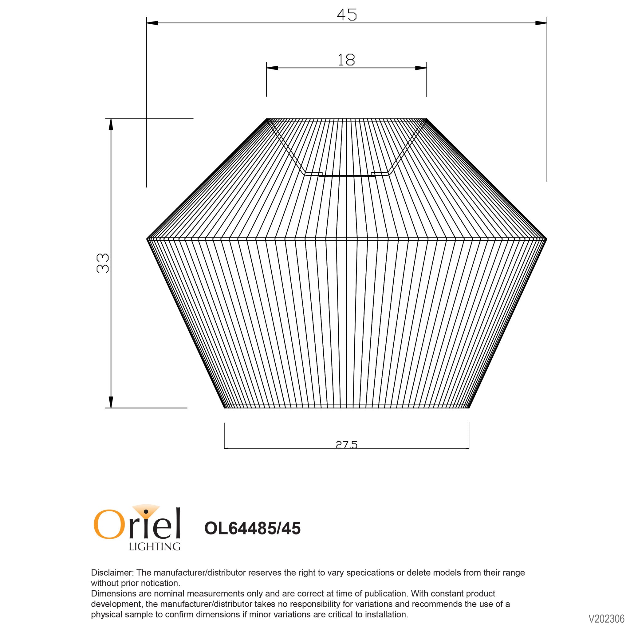 PADANG 45 SHADE - String Shade Only