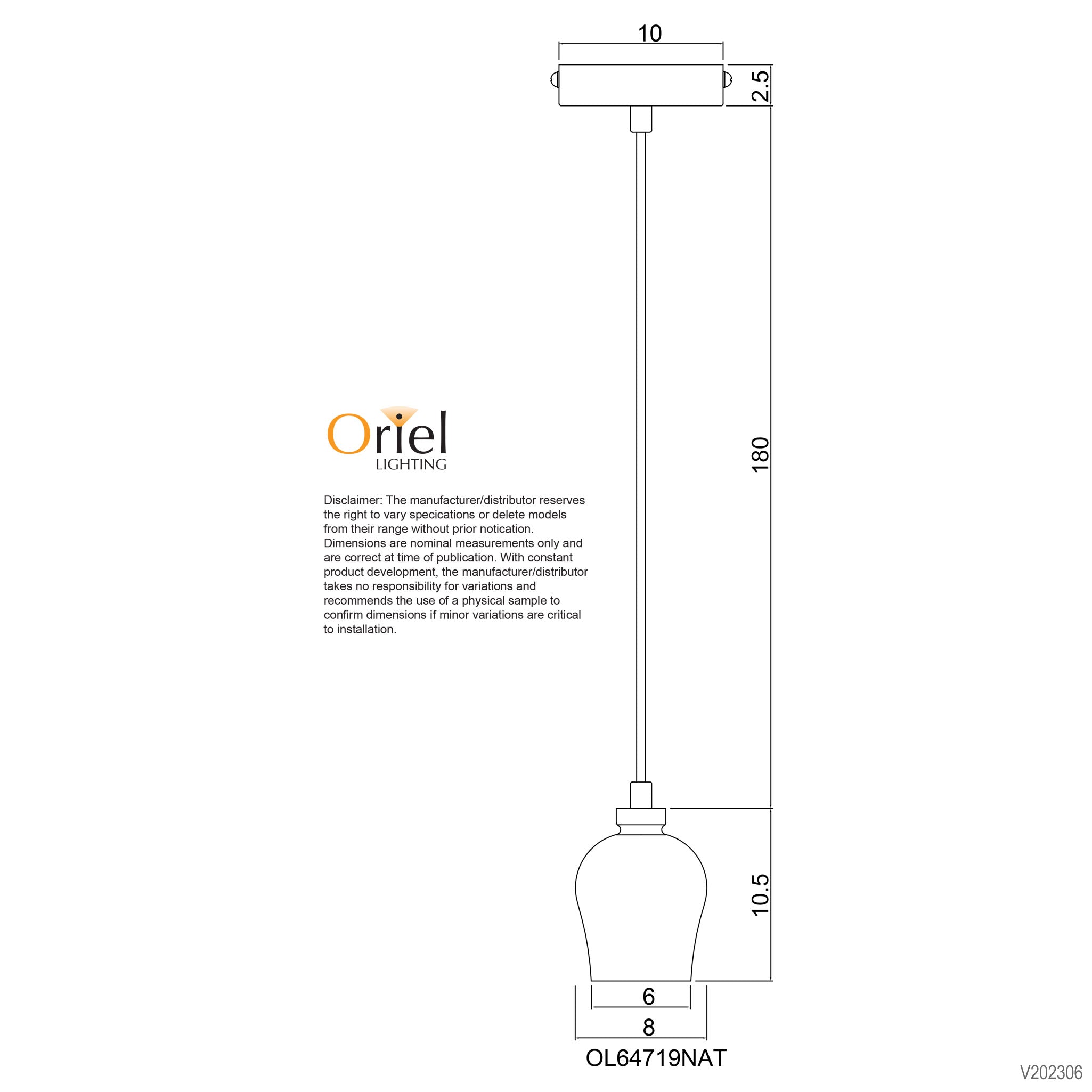 BUD - Timber and Cloth Cord Suspension 180cm