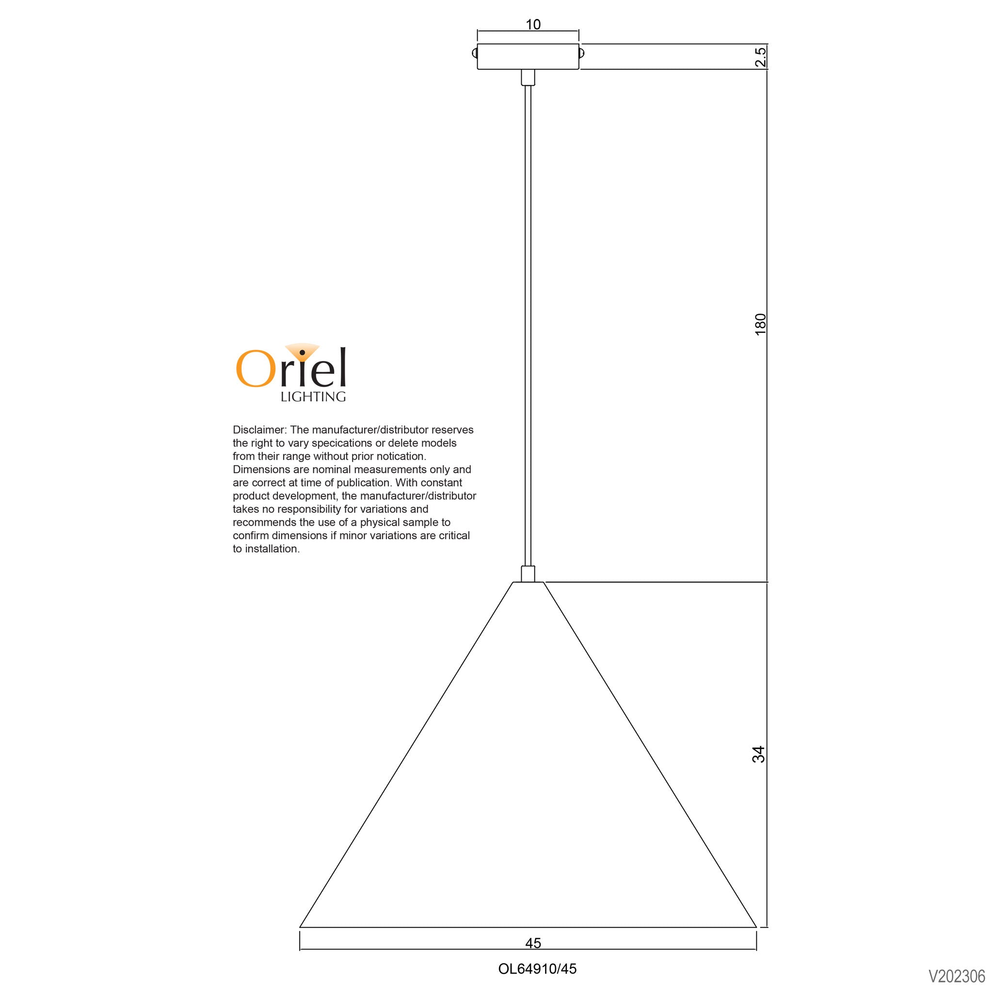 CONIC.45 WHITE - Stylish Conical White Pendant