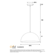 LEXI.35 BLACK - Dome Pendant Light