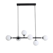 EVA.6 BLACK - 6 Light Opal Glass Pendant