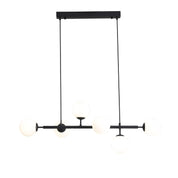 EVA.6 BLACK - 6 Light Opal Glass Pendant