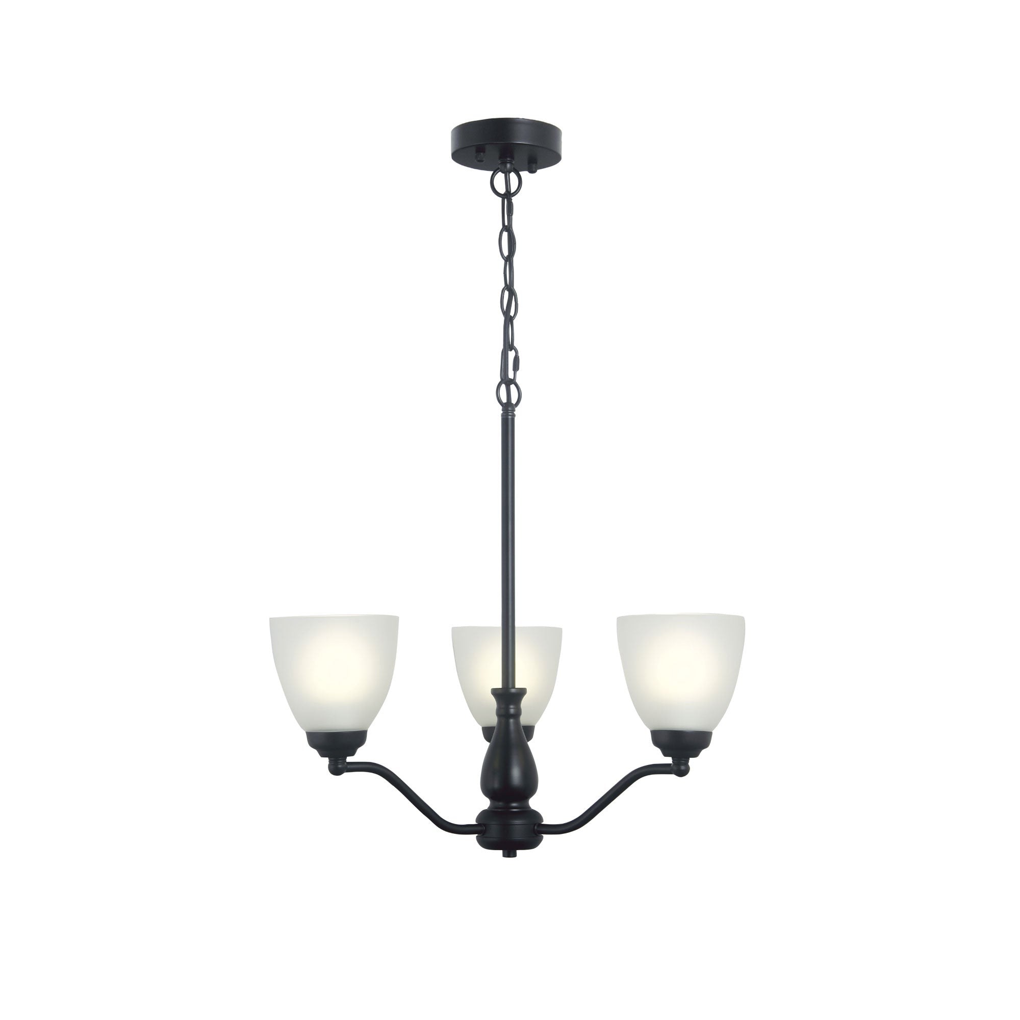 ROCHESTER 3LT BLACK - Traditional Glass Pendant