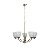 ROCHESTER 5LT ANTIQUE BRASS - Traditional Glass Pendant