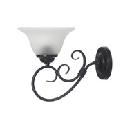 GASTON II WALL LIGHT BLACK - Black Traditional Frost Wall Light