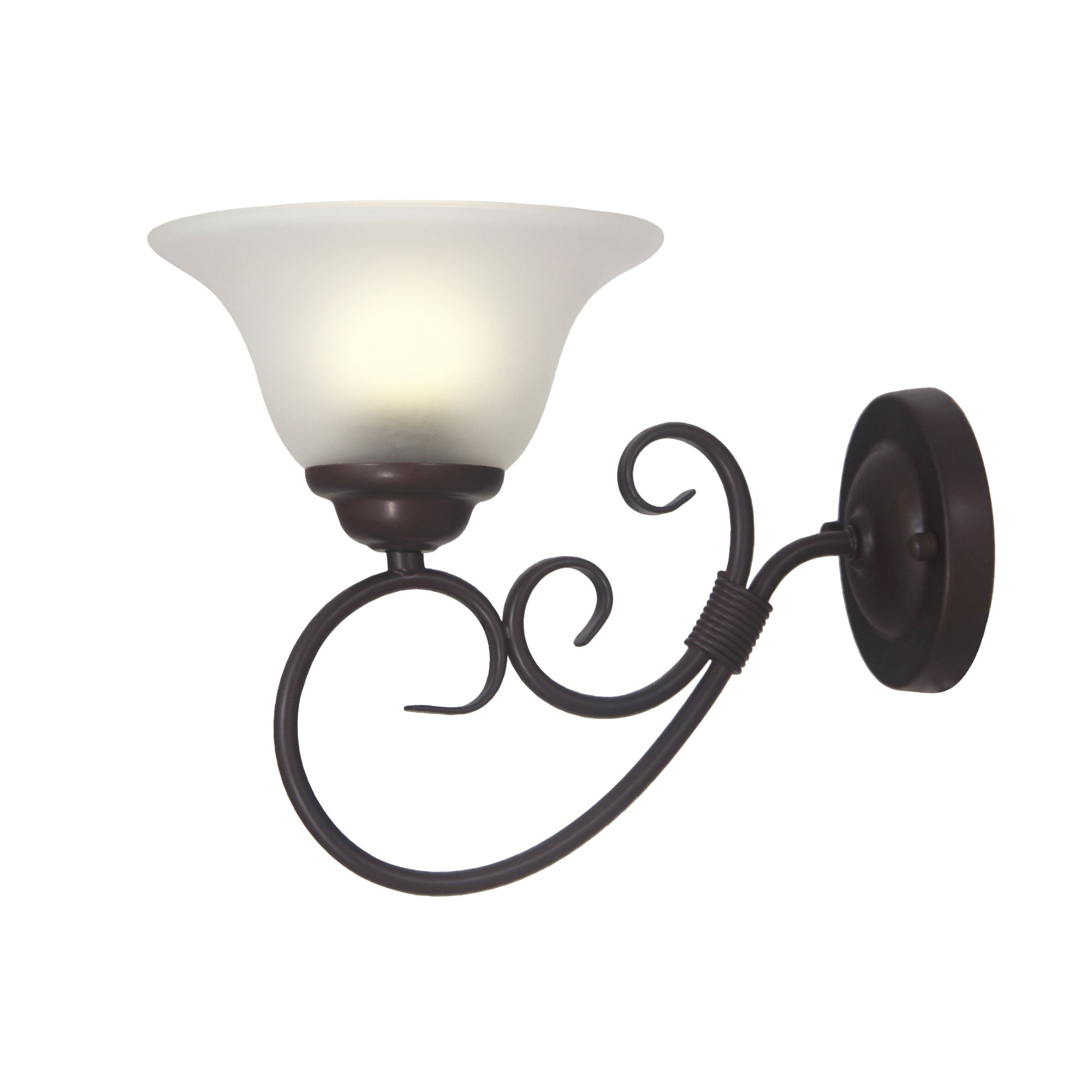 GASTON II WALL LIGHT BRONZE - Bronze Traditional Frost Wall Light