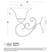 GASTON II WALL LIGHT BLACK - Black Traditional Frost Wall Light