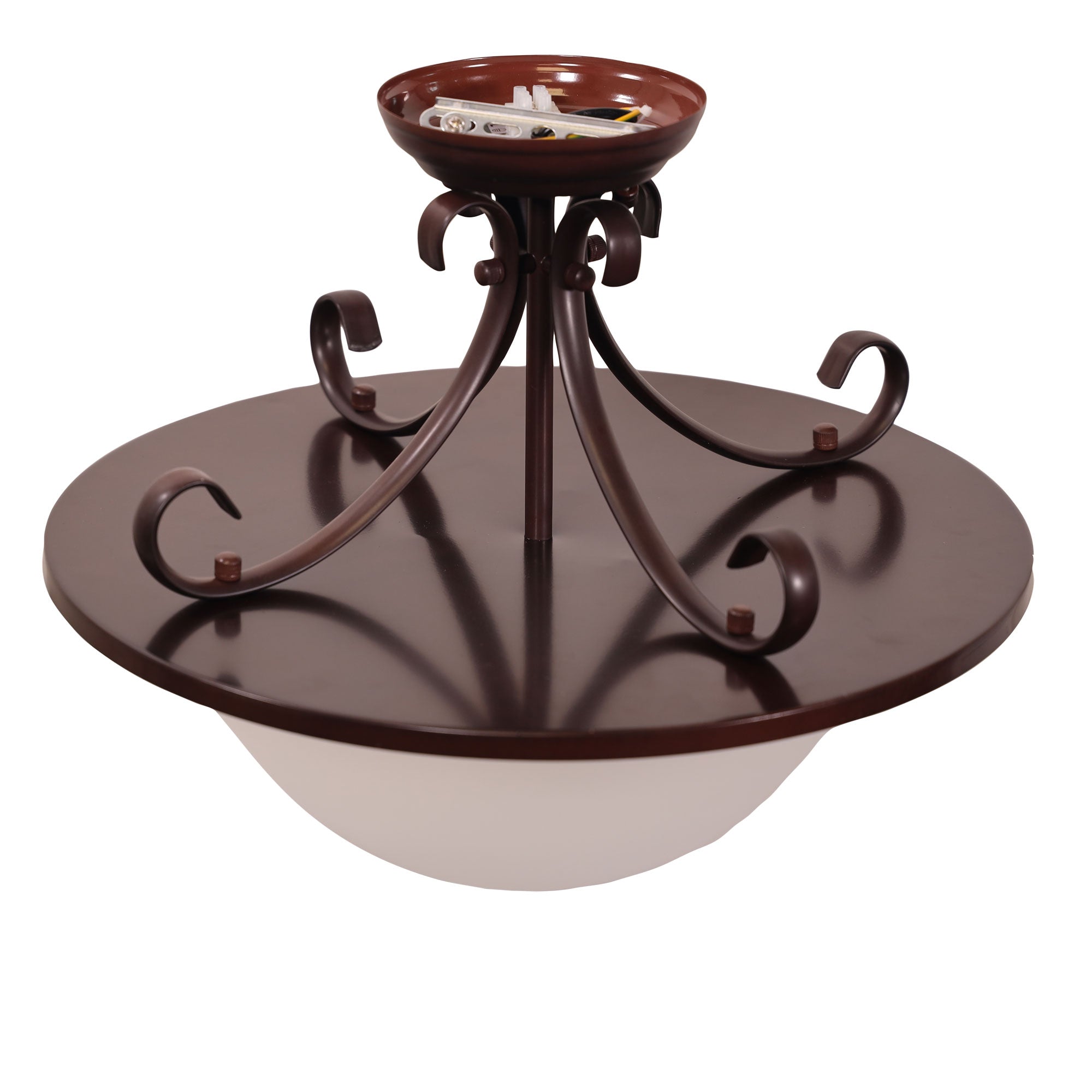GASTON II SEMIFLUSH - Bronze Traditional Frost CTC pendant