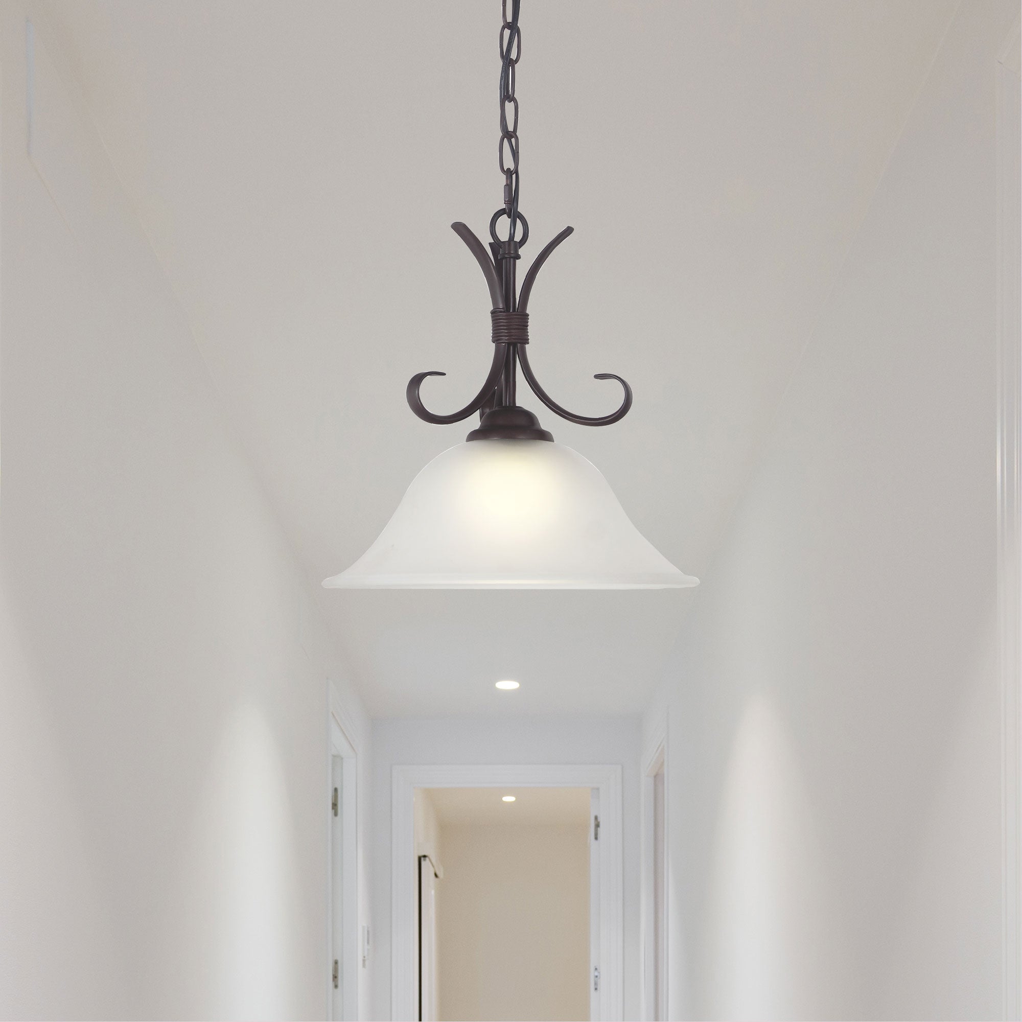 GASTON II SINGLE PEND - Bronze Traditional Frost pendant