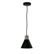 COMO ANTIQUE BRASS - Black and Antique Brass Single Pendant
