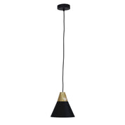 TRIGO.20 - Stylish Conical Black Pendant with Real Wood Accents