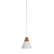 TRIGO.20 WHITE - Stylish Conical White Pendant with Real Wood Accents