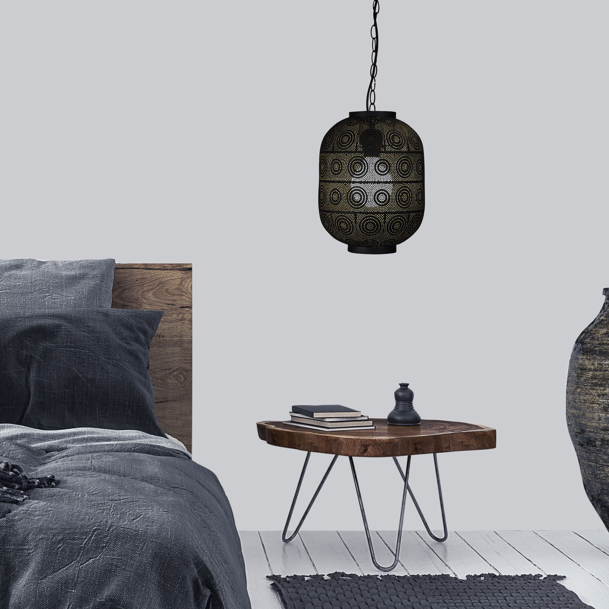 ALHAMBRA.25 - Laser Cut Metal Pendant with Gold Inner