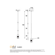 PARTI ROD WHITE - E27 Single Rod Suspension