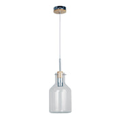 HOLBECK.17 - Scandi Clear Glass and Timber Pendant