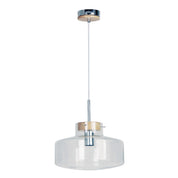 HOLBECK.30 - Scandi Clear Glass and Timber Pendant