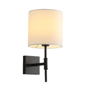 BELLA BLACK - Wall Sconce with Fabric Shade