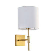 BELLA SATIN BRASS - Wall Sconce with Fabric Shade