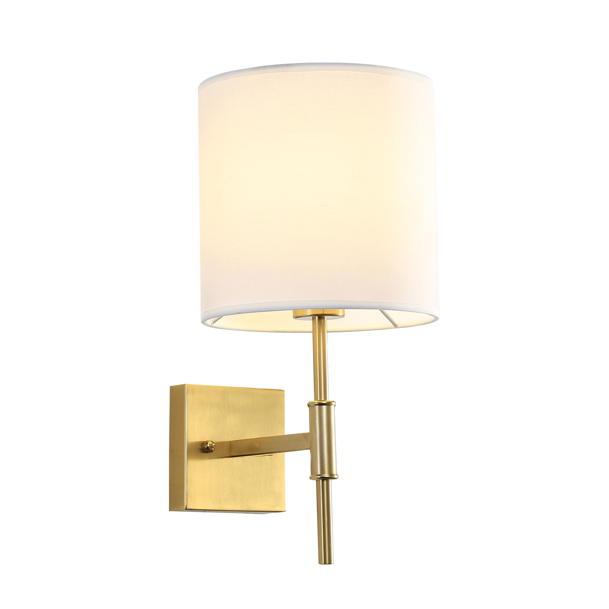 BELLA SATIN BRASS - Wall Sconce with Fabric Shade