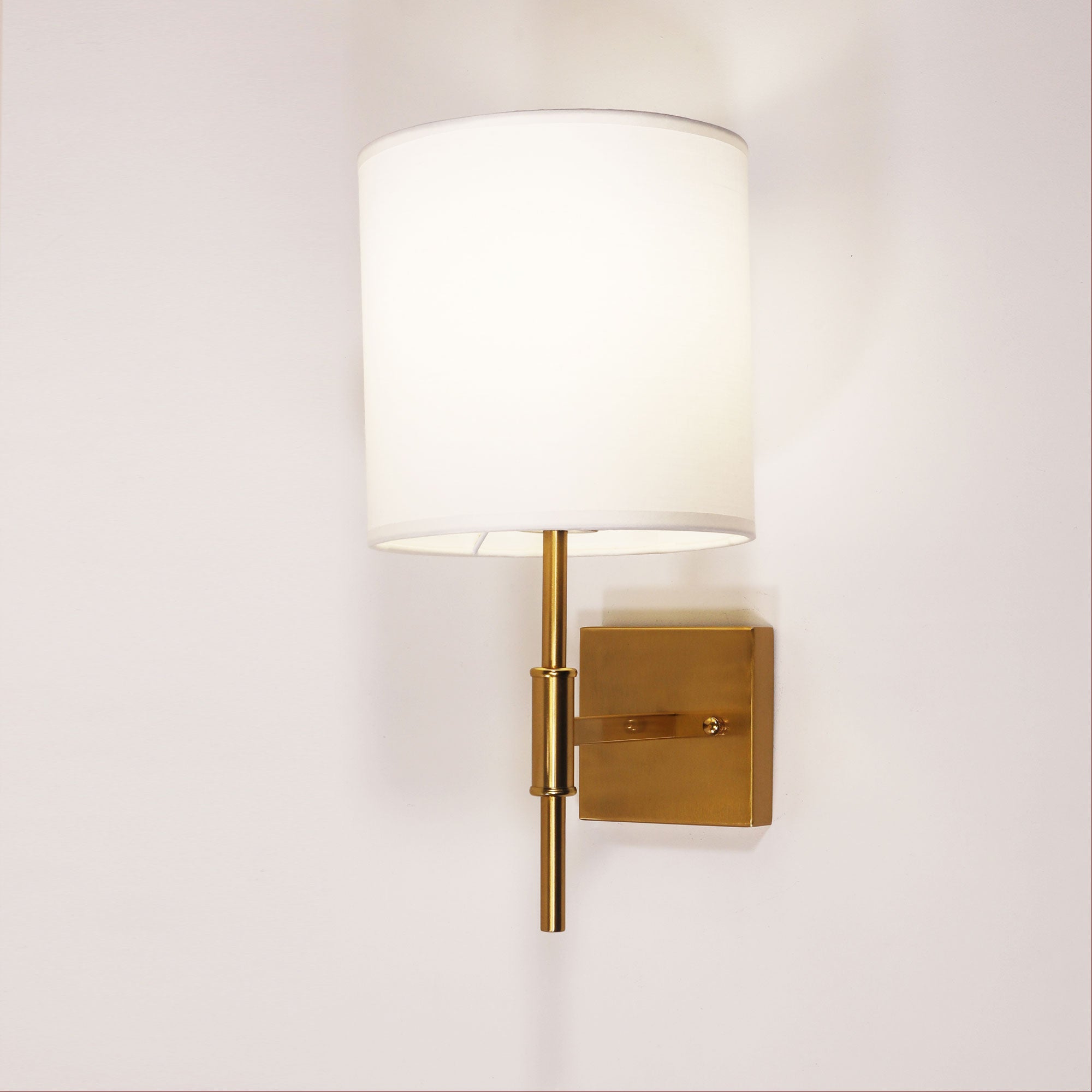 BELLA SATIN BRASS - Wall Sconce with Fabric Shade