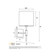 BELLA SATIN BRASS - Wall Sconce with Fabric Shade