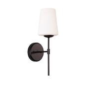 KINBURY BLACK - Opal Glass Wall Light
