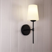 KINBURY BLACK - Opal Glass Wall Light