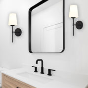 KINBURY BLACK - Opal Glass Wall Light