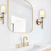 KINBURY SATIN BRASS - Opal Glass Wall Light