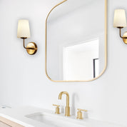 HOPLEY SATIN BRASS - Glass Wall Light