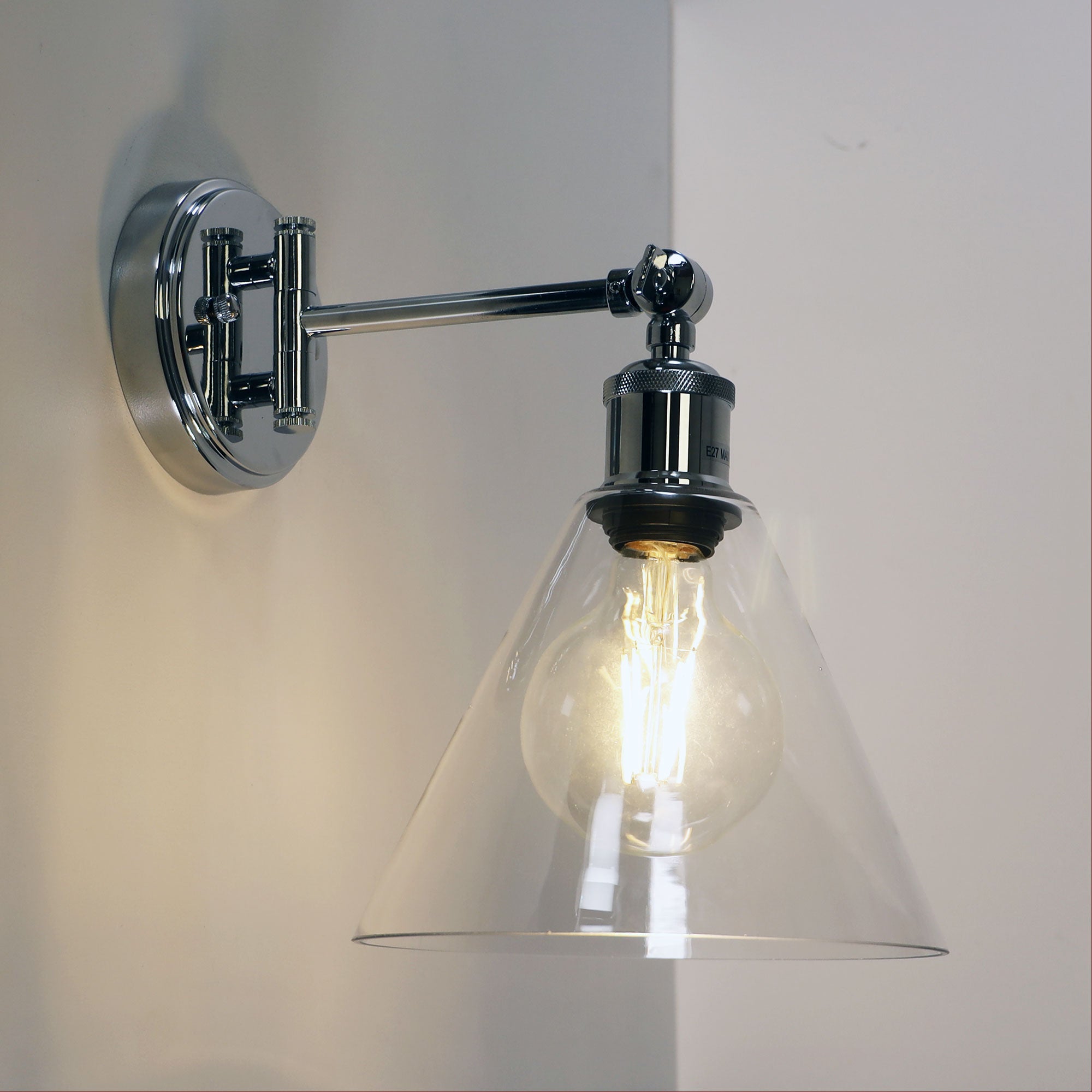 HEATH CHROME - Swing Arm Wall Light