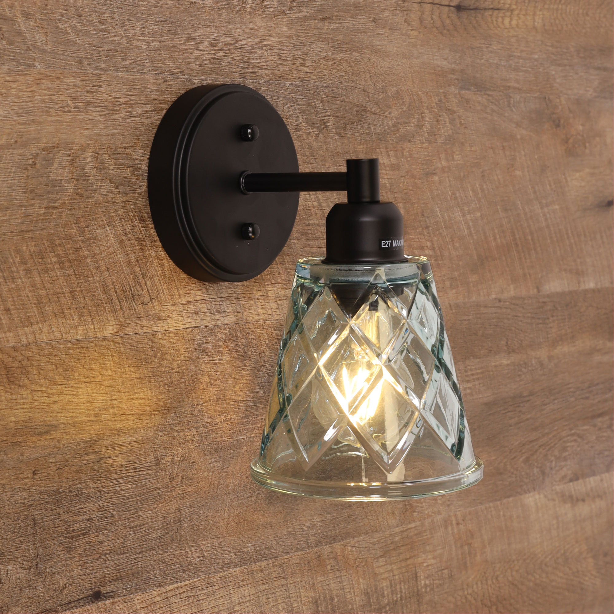 DRAM WALL LIGHT BLUE - Vintage Cut Glass Wall Light