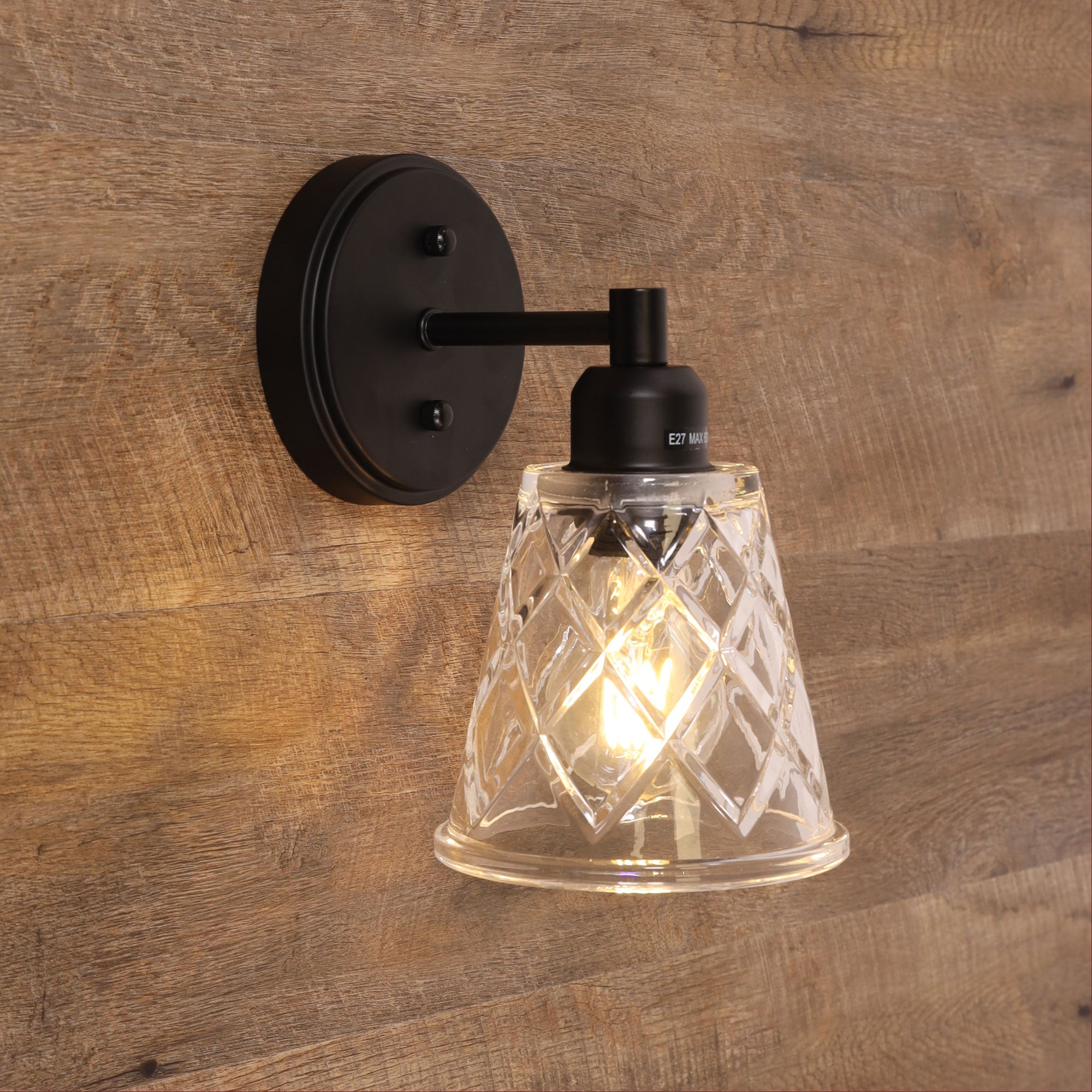 DRAM WALL LIGHT CLEAR - Vintage Cut Glass Wall Light