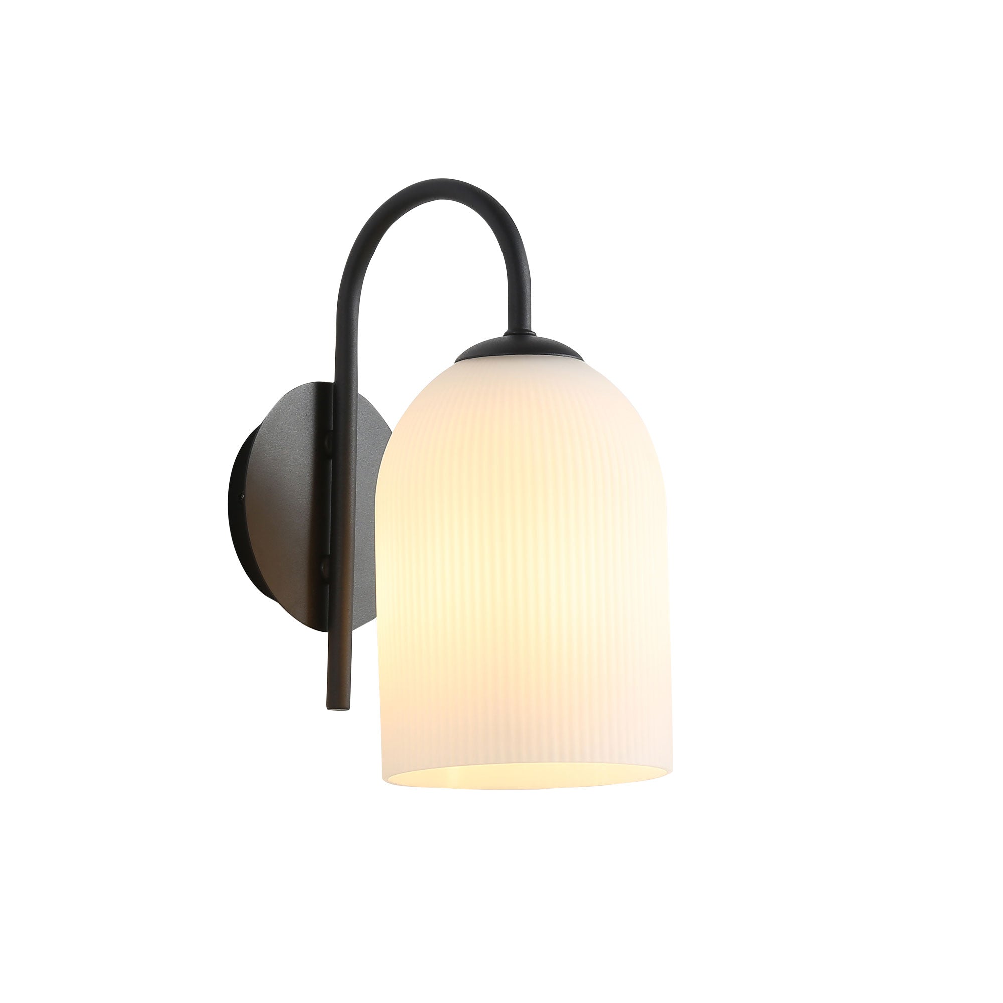 ARLEY BLACK - Opal Matt Wall Light