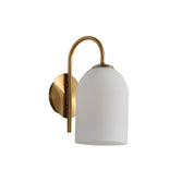 ARLEY SATIN BRASS - Opal Matt Wall Light