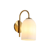ARLEY SATIN BRASS - Opal Matt Wall Light