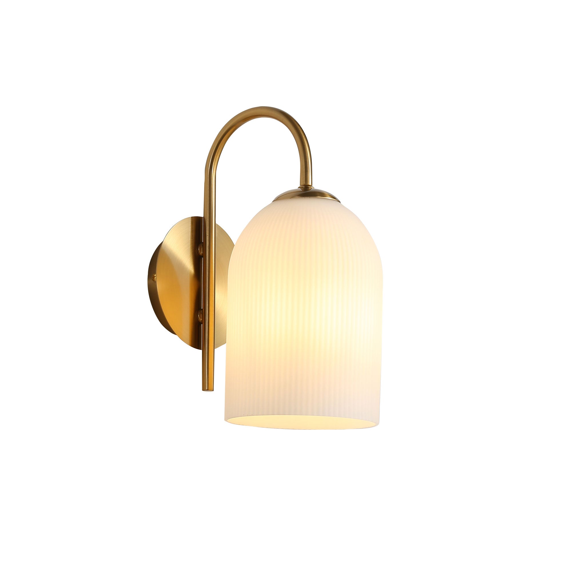 ARLEY SATIN BRASS - Opal Matt Wall Light