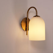 ARLEY SATIN BRASS - Opal Matt Wall Light